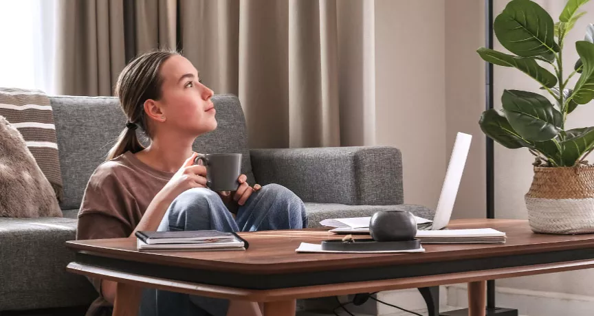 Office worker maintaining healthy work-life balance